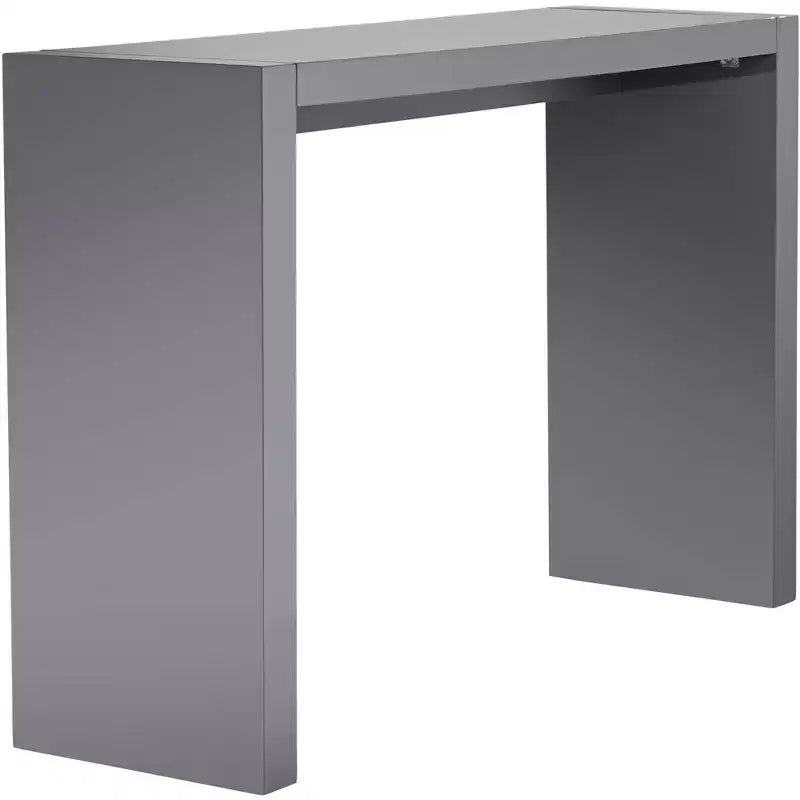 Studio 55D Jessa Tavolo da bar rettangolare moderno minimalista in legno 60 x 18 grigio lucido per salotto, cucina, camera da letto, comodino, ingresso, ufficio domestico