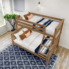 Letto a castello Plank+Beam in legno massiccio, piazza e mezza sopra piazza francese, nessuna rete a molle richiesta