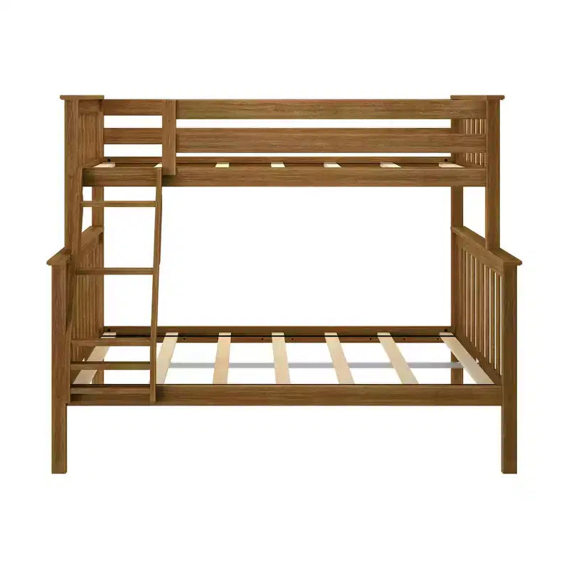 Letto a castello Plank+Beam in legno massiccio, piazza e mezza sopra piazza francese, nessuna rete a molle richiesta