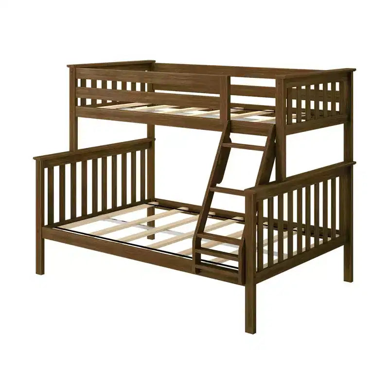 Letto a castello Plank+Beam in legno massiccio, piazza e mezza sopra piazza francese, nessuna rete a molle richiesta