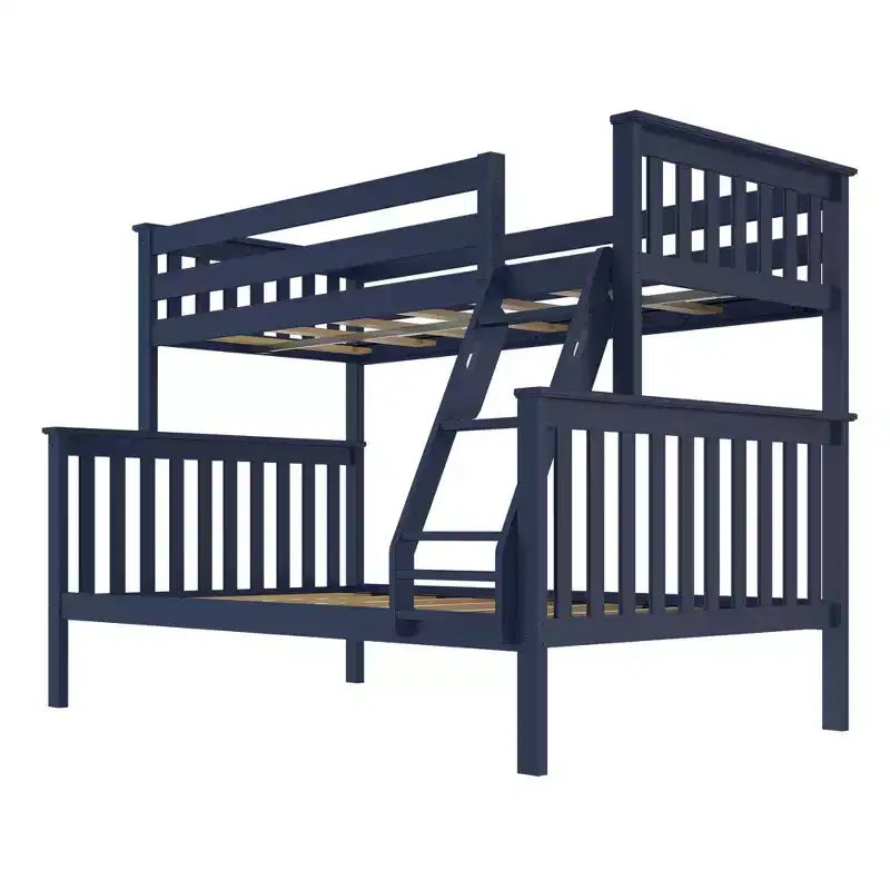 Letto a castello Plank+Beam in legno massiccio, piazza e mezza sopra piazza francese, nessuna rete a molle richiesta