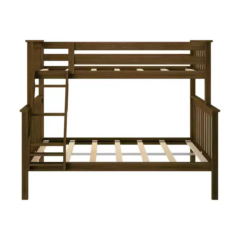 Letto a castello Plank+Beam in legno massiccio, piazza e mezza sopra piazza francese, nessuna rete a molle richiesta