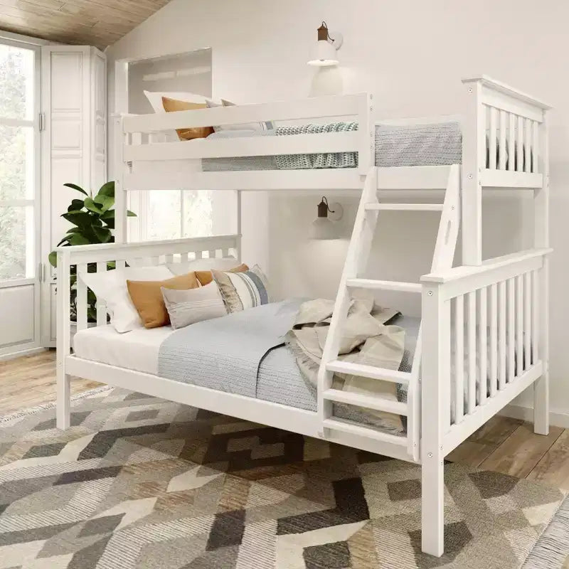 Plank+Beam Solid Wood Twin over Full Bunk Bed, No Box Spring Needed