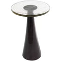 Olivia & May 22" Aluminum Geometric Cone Accent Table with Textured Glass Tabletop