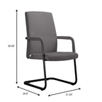 Sedia da Ufficio Moderna LeisureMod Evander in Ecopelle Nera - Base a Slitta Robusta - Seduta Ergonomica per Scrivania e Ospiti