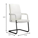 Sedia da Ufficio Moderna LeisureMod Evander in Ecopelle Nera - Base a Slitta Robusta - Seduta Ergonomica per Scrivania e Ospiti