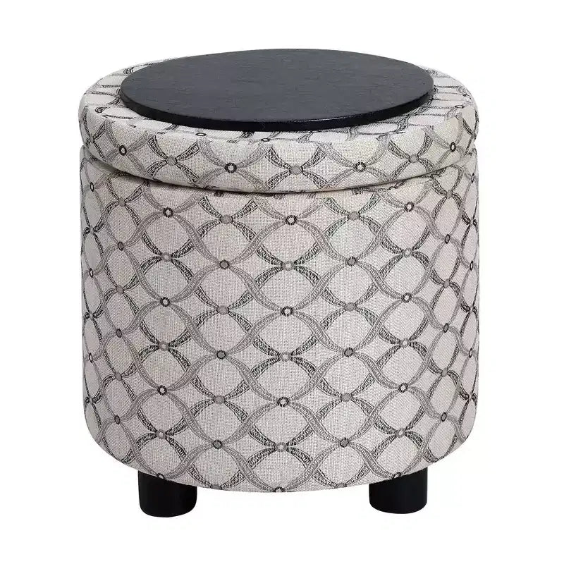 Breighton Home Designs4Comfort Pouf Contenitore Rotondo con Vassoio Reversibile