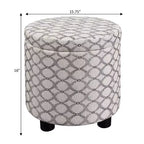 Breighton Home Designs4Comfort Pouf Contenitore Rotondo con Vassoio Reversibile