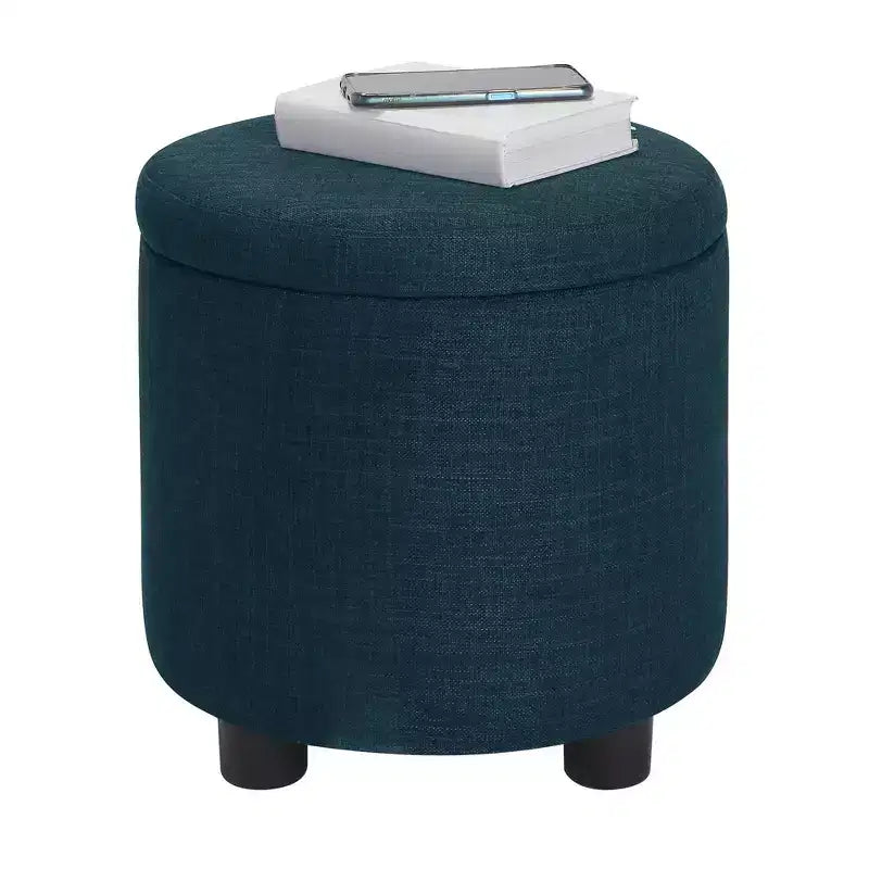 Breighton Home Designs4Comfort Pouf Contenitore Rotondo con Vassoio Reversibile