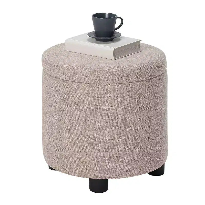 Breighton Home Designs4Comfort Pouf Contenitore Rotondo con Vassoio Reversibile