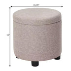 Breighton Home Designs4Comfort Pouf Contenitore Rotondo con Vassoio Reversibile