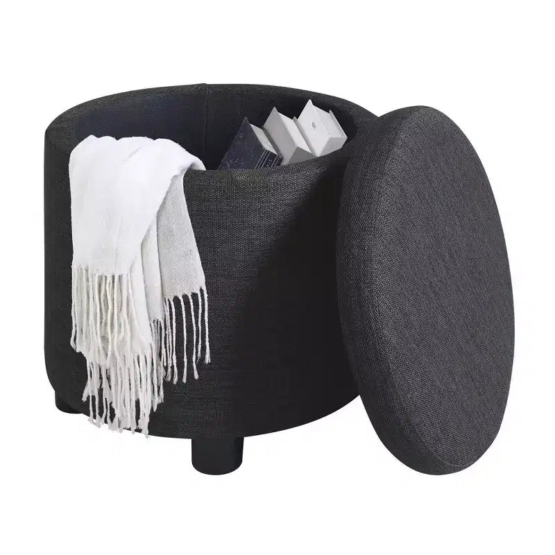 Breighton Home Designs4Comfort Pouf Contenitore Rotondo con Vassoio Reversibile