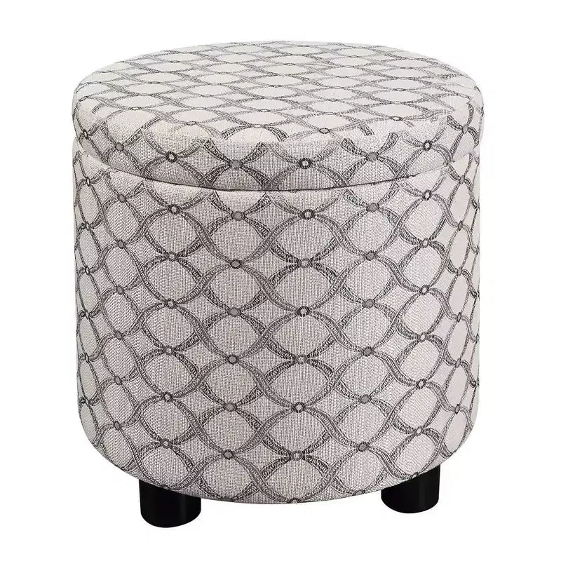 Breighton Home Designs4Comfort Pouf Contenitore Rotondo con Vassoio Reversibile