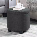Breighton Home Designs4Comfort Round Accent Storage Ottoman with Reversible Tray Lid