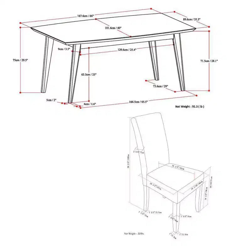 Set da pranzo WyndenHall Normandy Tierney da 7 pezzi