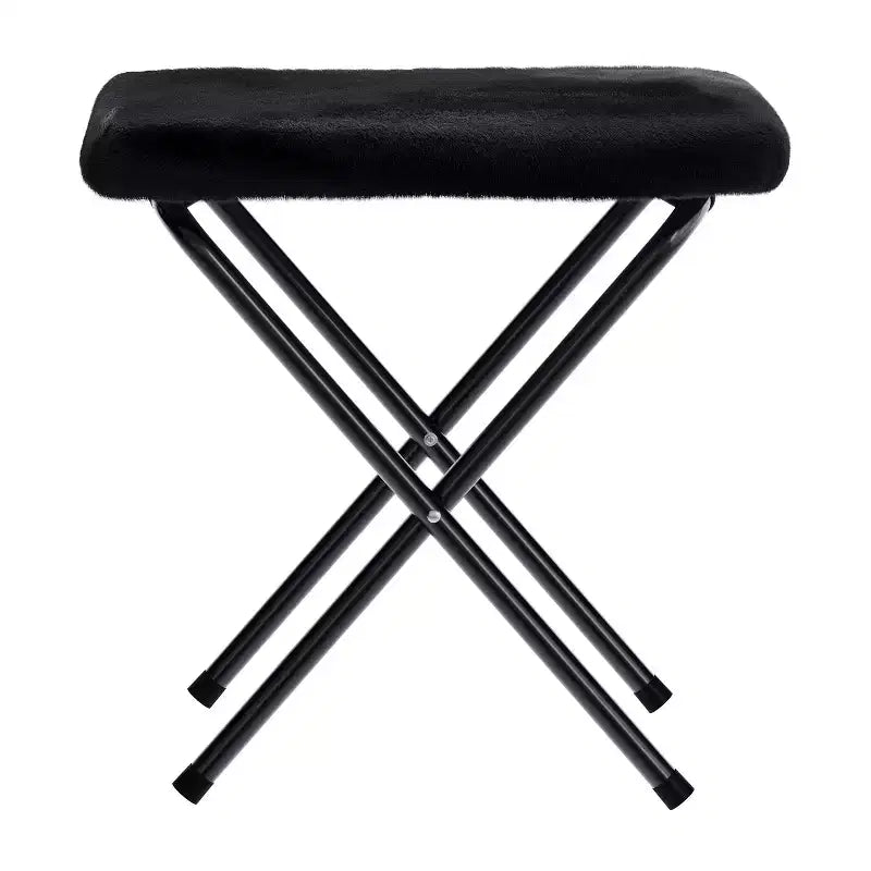 Flash Furniture Gwen 38 pollici, sedia a mezza luna pieghevole oversize portatile in pelliccia sintetica con poggiapiedi pieghevole per dormitorio e camera da letto