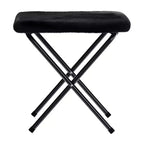 Flash Furniture Gwen 38 pollici, sedia a mezza luna pieghevole oversize portatile in pelliccia sintetica con poggiapiedi pieghevole per dormitorio e camera da letto