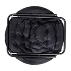 Flash Furniture Gwen 38 pollici, sedia a mezza luna pieghevole oversize portatile in pelliccia sintetica con poggiapiedi pieghevole per dormitorio e camera da letto