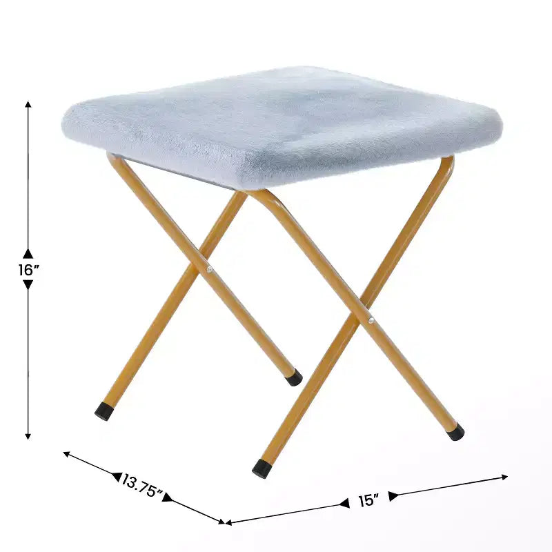 Flash Furniture Gwen 38 pollici, sedia a mezza luna pieghevole oversize portatile in pelliccia sintetica con poggiapiedi pieghevole per dormitorio e camera da letto