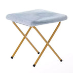 Flash Furniture Gwen 38 pollici, sedia a mezza luna pieghevole oversize portatile in pelliccia sintetica con poggiapiedi pieghevole per dormitorio e camera da letto