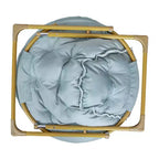 Flash Furniture Gwen 38 pollici, sedia a mezza luna pieghevole oversize portatile in pelliccia sintetica con poggiapiedi pieghevole per dormitorio e camera da letto