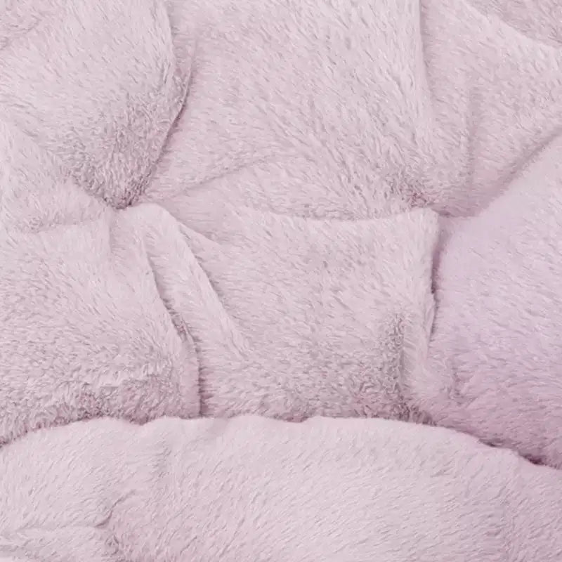 Flash Furniture Gwen 38 pollici, sedia a mezza luna pieghevole oversize portatile in pelliccia sintetica con poggiapiedi pieghevole per dormitorio e camera da letto