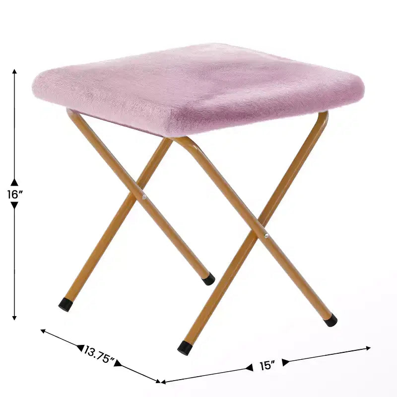 Flash Furniture Gwen 38 pollici, sedia a mezza luna pieghevole oversize portatile in pelliccia sintetica con poggiapiedi pieghevole per dormitorio e camera da letto