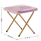 Flash Furniture Gwen 38 pollici, sedia a mezza luna pieghevole oversize portatile in pelliccia sintetica con poggiapiedi pieghevole per dormitorio e camera da letto
