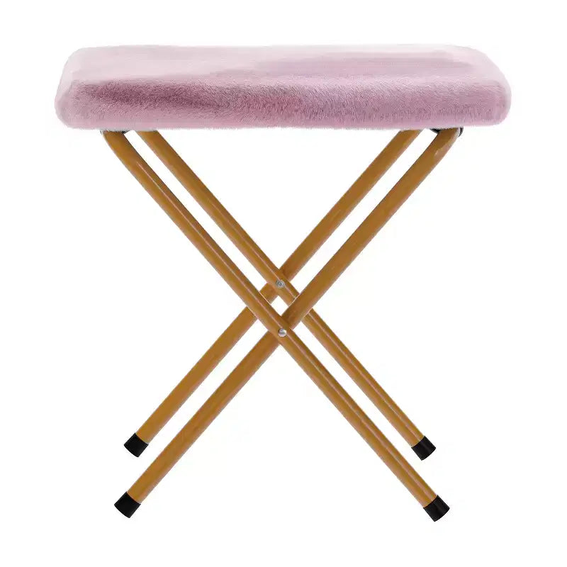 Flash Furniture Gwen 38 pollici, sedia a mezza luna pieghevole oversize portatile in pelliccia sintetica con poggiapiedi pieghevole per dormitorio e camera da letto