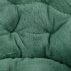 Flash Furniture Gwen 38 pollici, sedia a mezza luna pieghevole oversize portatile in pelliccia sintetica con poggiapiedi pieghevole per dormitorio e camera da letto