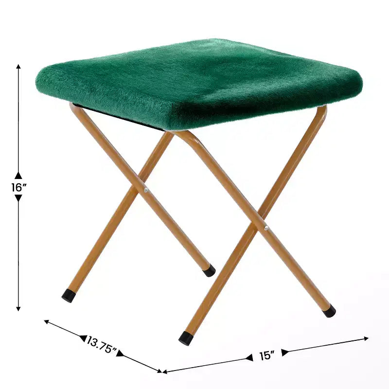 Flash Furniture Gwen 38 pollici, sedia a mezza luna pieghevole oversize portatile in pelliccia sintetica con poggiapiedi pieghevole per dormitorio e camera da letto