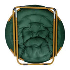 Flash Furniture Gwen 38 pollici, sedia a mezza luna pieghevole oversize portatile in pelliccia sintetica con poggiapiedi pieghevole per dormitorio e camera da letto