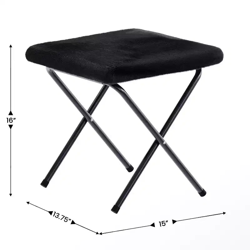Flash Furniture Gwen 38 pollici, sedia a mezza luna pieghevole oversize portatile in pelliccia sintetica con poggiapiedi pieghevole per dormitorio e camera da letto