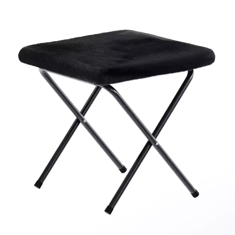 Flash Furniture Gwen 38 pollici, sedia a mezza luna pieghevole oversize portatile in pelliccia sintetica con poggiapiedi pieghevole per dormitorio e camera da letto