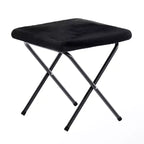 Flash Furniture Gwen 38 pollici, sedia a mezza luna pieghevole oversize portatile in pelliccia sintetica con poggiapiedi pieghevole per dormitorio e camera da letto