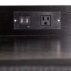 Flash Furniture Sodano Comodino a 4 Cassetti con Stazione di Ricarica, 2 Porte USB e 1 Presa, Struttura in Metallo, Piano, Cassetti e Maniglie in Legno Ingegnerizzato