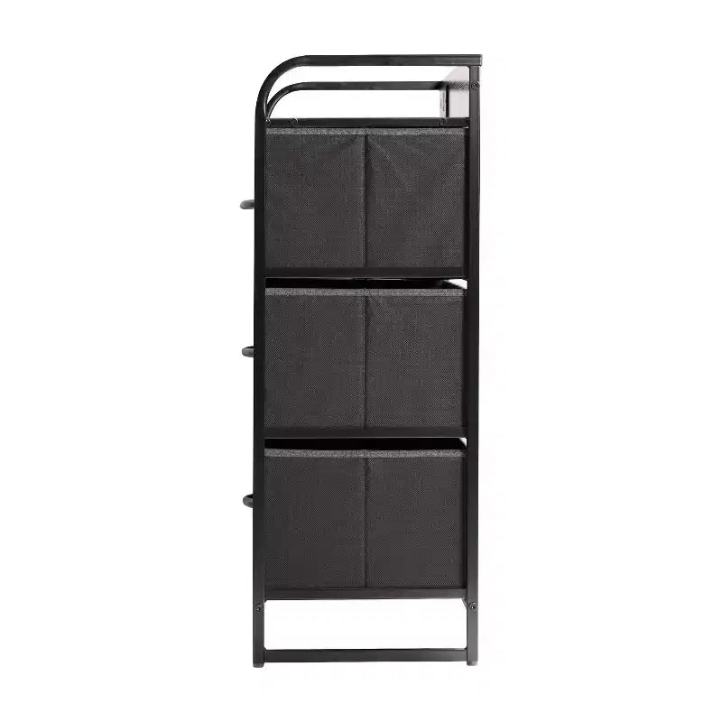 Flash Furniture Sodano Comodino a 4 Cassetti con Stazione di Ricarica, 2 Porte USB e 1 Presa, Struttura in Metallo, Piano, Cassetti e Maniglie in Legno Ingegnerizzato