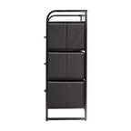 Flash Furniture Sodano Comodino a 4 Cassetti con Stazione di Ricarica, 2 Porte USB e 1 Presa, Struttura in Metallo, Piano, Cassetti e Maniglie in Legno Ingegnerizzato