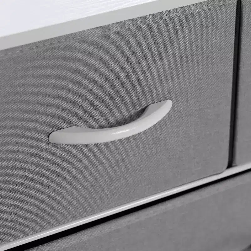 Flash Furniture Sodano Comodino a 4 Cassetti con Stazione di Ricarica, 2 Porte USB e 1 Presa, Struttura in Metallo, Piano, Cassetti e Maniglie in Legno Ingegnerizzato