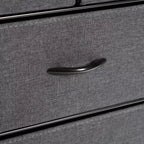 Flash Furniture Sodano Comodino a 4 Cassetti con Stazione di Ricarica, 2 Porte USB e 1 Presa, Struttura in Metallo, Piano, Cassetti e Maniglie in Legno Ingegnerizzato