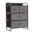 Flash Furniture Sodano 4 Drawer Nightstand with Charging Station, 2 USB Ports and 1 Outlet, Metal Frame, Engineered Wood Top, Drawers and Handles