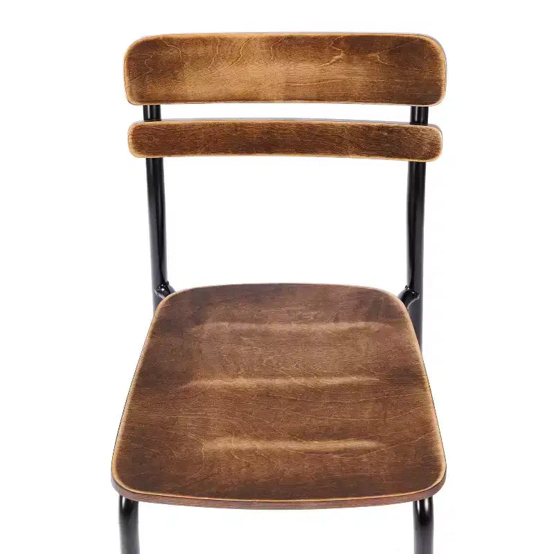 Flash Furniture Confezione da 2 Sedie da Pranzo Cyprus in Legno Massello di Grado Commerciale con Telaio in Metallo e Finitura Anticata
