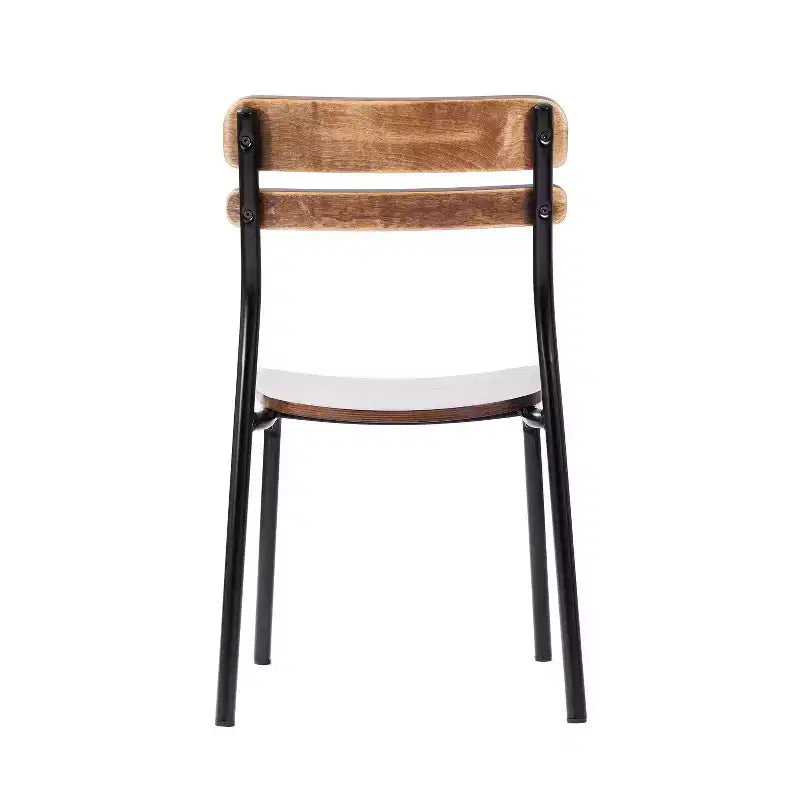 Flash Furniture Confezione da 2 Sedie da Pranzo Cyprus in Legno Massello di Grado Commerciale con Telaio in Metallo e Finitura Anticata