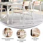 Flash Furniture Confezione da 2 Sedie da Pranzo Cyprus in Legno Massello di Grado Commerciale con Telaio in Metallo e Finitura Anticata