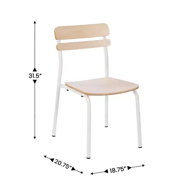 Flash Furniture Confezione da 2 Sedie da Pranzo Cyprus in Legno Massello di Grado Commerciale con Telaio in Metallo e Finitura Anticata