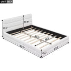 Struttura Letto a Piattaforma in Legno Imbottita Queen Size con Testiera in Velluto - ModernLuxe