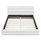 Struttura Letto a Piattaforma in Legno Imbottita Queen Size con Testiera in Velluto - ModernLuxe