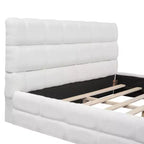 Struttura Letto a Piattaforma in Legno Imbottita Queen Size con Testiera in Velluto - ModernLuxe