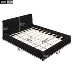 Struttura Letto a Piattaforma in Legno Imbottita Queen Size con Testiera in Velluto - ModernLuxe