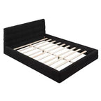 Struttura Letto a Piattaforma in Legno Imbottita Queen Size con Testiera in Velluto - ModernLuxe